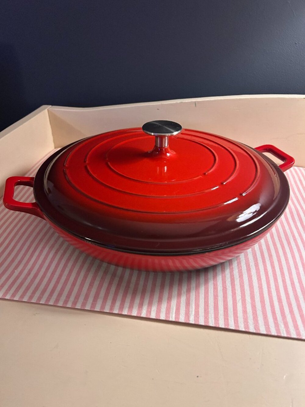 Amazon Basics Shallow Dutch Oven Pot with Lid